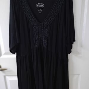 Torrid Black Boho Swing Crochet Front Top 5X